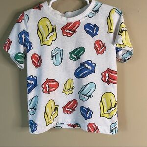 The Rolling Stones Red and Yellow Short Sleeve Tee